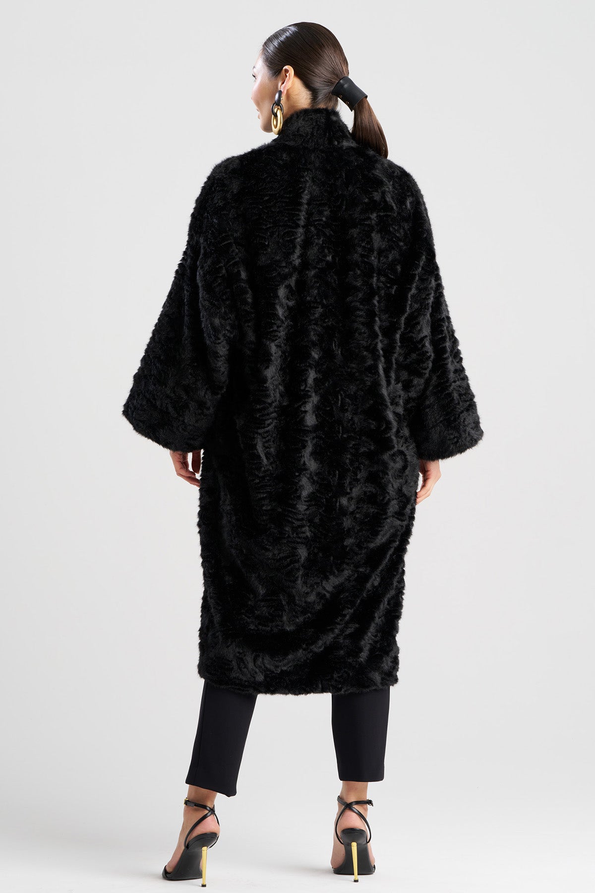 Natori Astrakhan Faux Fur Coat
