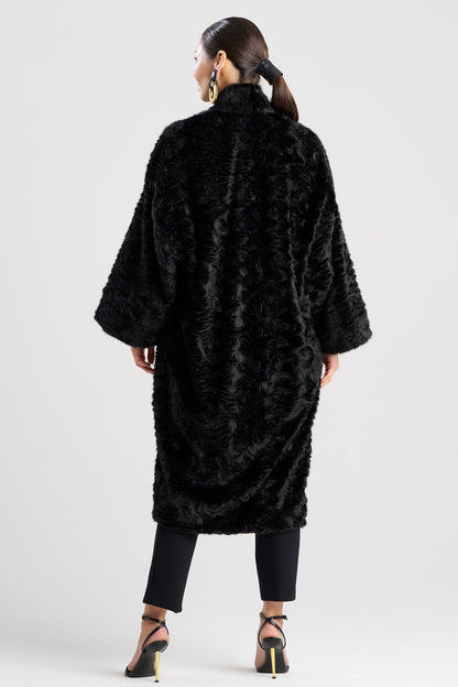 Natori Astrakhan Faux Fur Coat