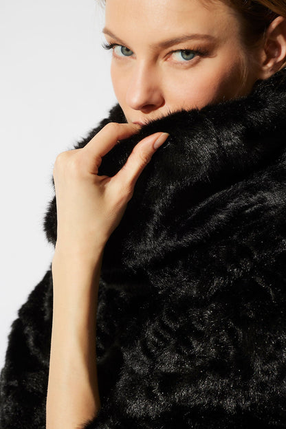Natori Astrakhan Faux Fur Coat