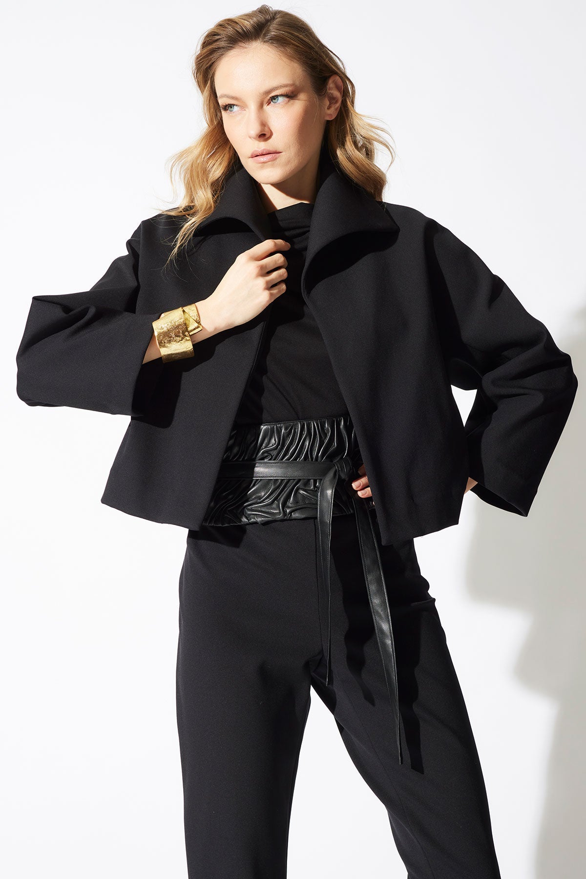 Natori Techno Crepe Stand Collar Jacket