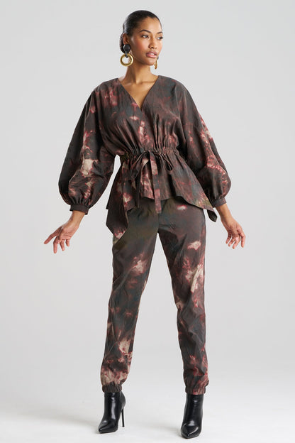 Natori Niji Tie Dye Taffeta Voluminous Sleeve Jacket