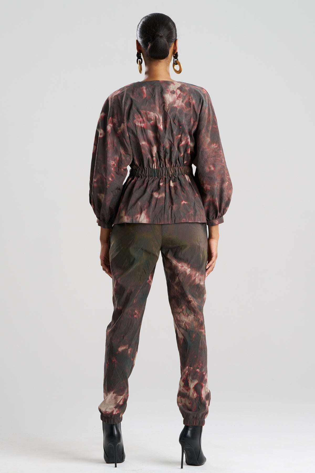 Natori Niji Tie Dye Taffeta Voluminous Sleeve Jacket