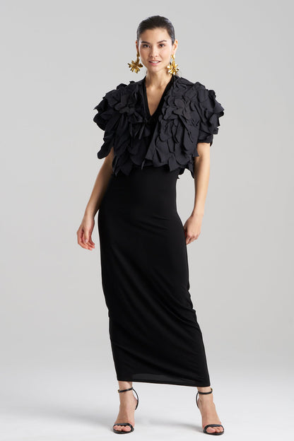 Natori Tech Cotton Taffeta Embroidered Floral Bolero