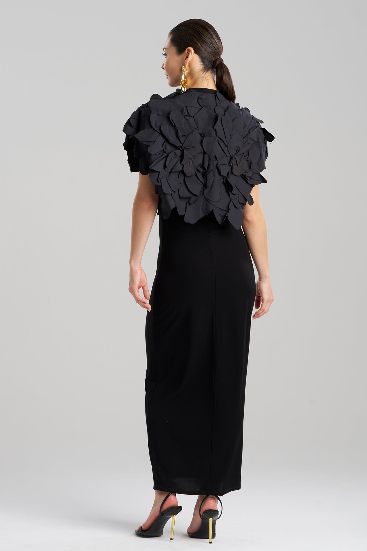 Natori Tech Cotton Taffeta Embroidered Floral Bolero