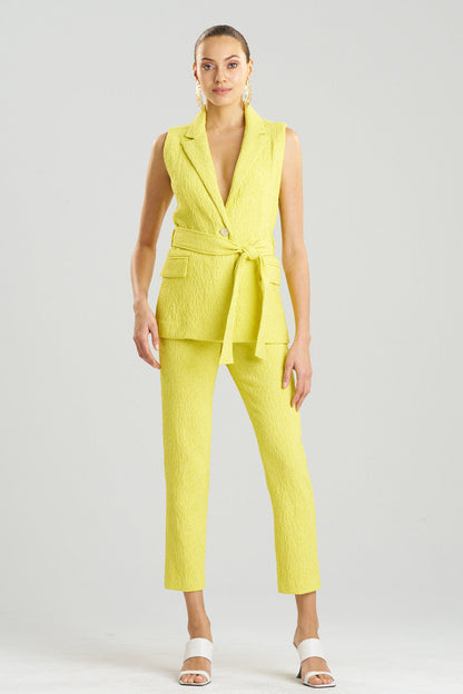Natori Buy Stretch Texture Jacquard Sleeveless Jacket in Limoncello Online