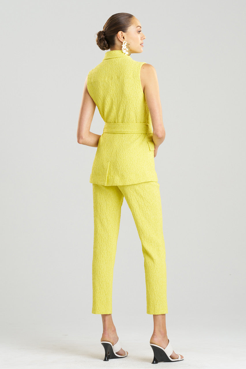 Natori Buy Stretch Texture Jacquard Sleeveless Jacket in Limoncello Online
