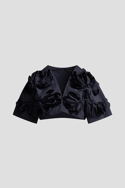 Natori Tech Cotton Taffeta 3D Embroidered Bolero