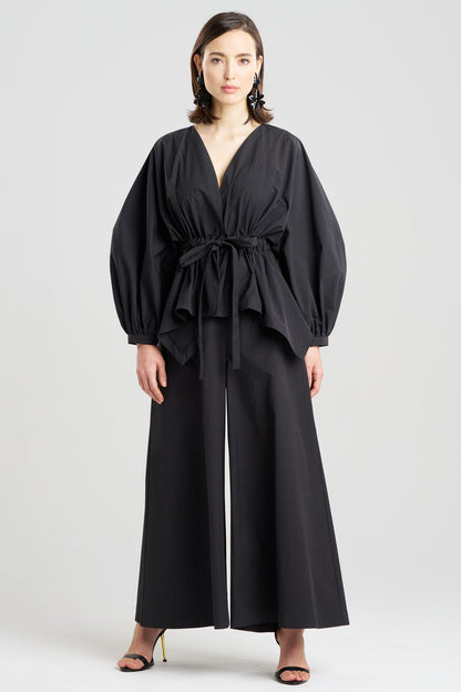 Natori Tech Cotton Taffeta Voluminous Sleeve Jacket