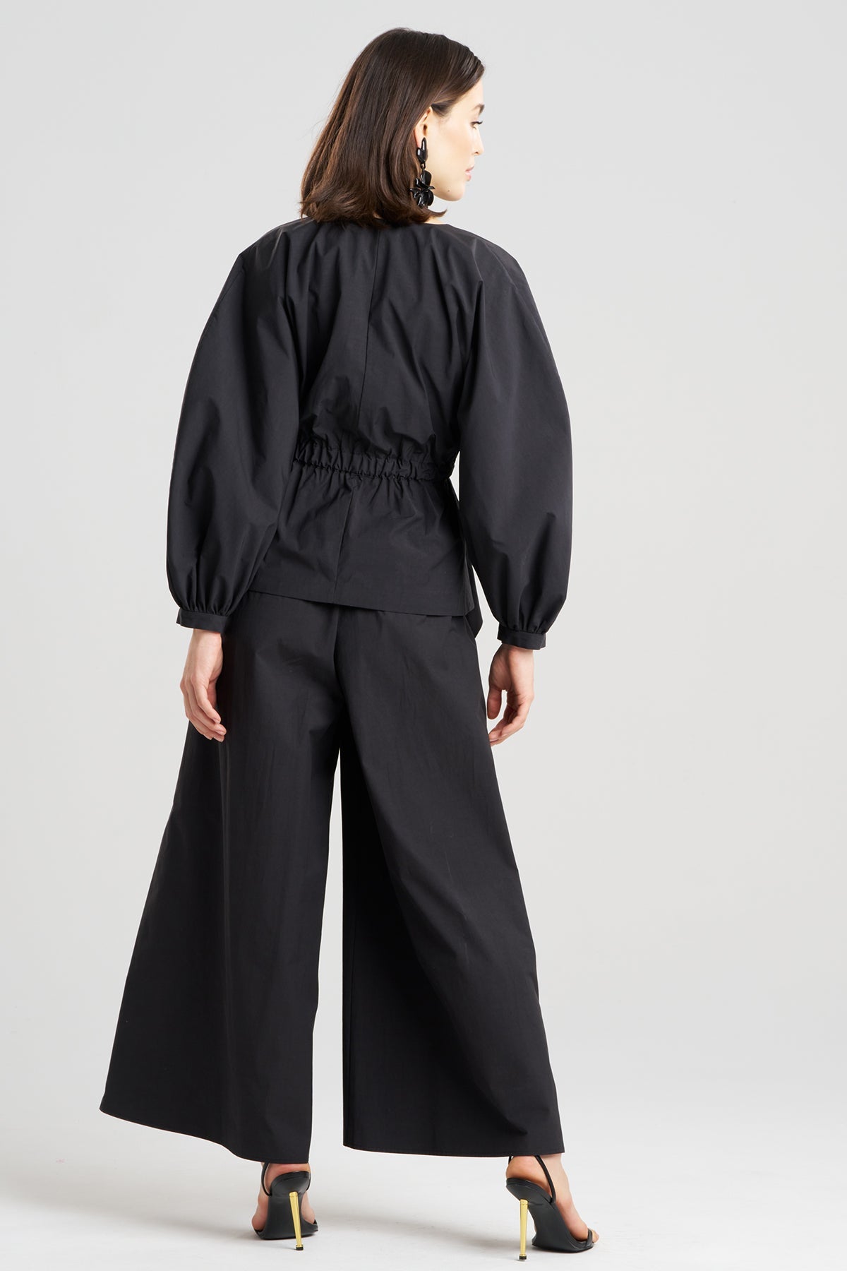 Natori Tech Cotton Taffeta Voluminous Sleeve Jacket