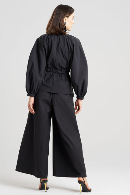 Natori Tech Cotton Taffeta Voluminous Sleeve Jacket