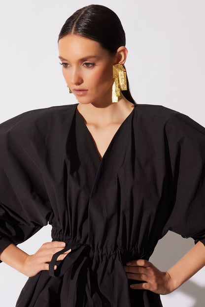 Natori Tech Cotton Taffeta Voluminous Sleeve Jacket
