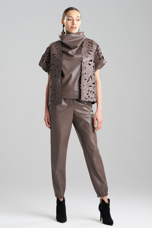 Natori Buy Vegan Luxe Lambskin Embroidered Vest in Taupe Online