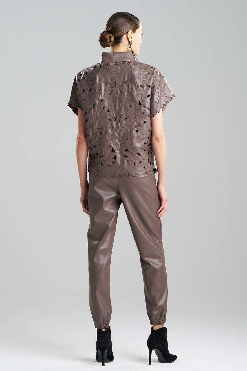Natori Buy Vegan Luxe Lambskin Embroidered Vest in Taupe Online