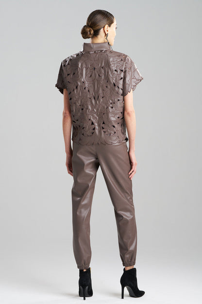 Natori Buy Vegan Luxe Lambskin Embroidered Vest in Taupe Online