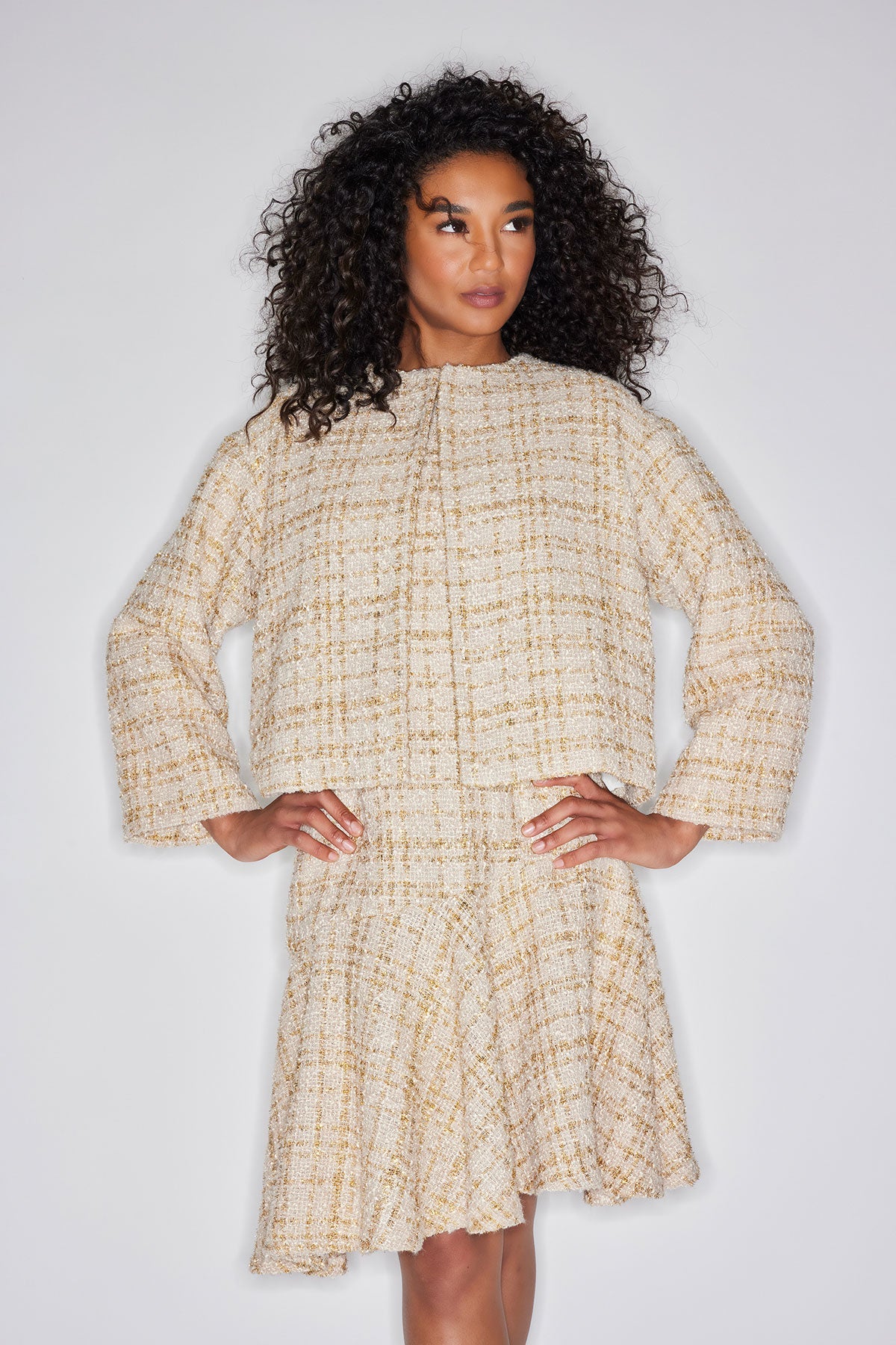 Natori Sparkle Tweed Cropped Jacket