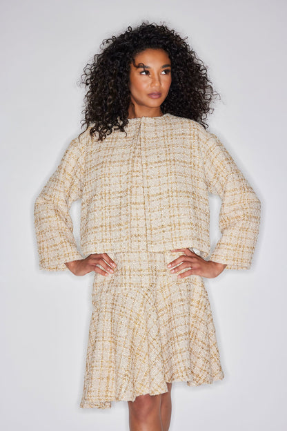 Natori Sparkle Tweed Cropped Jacket