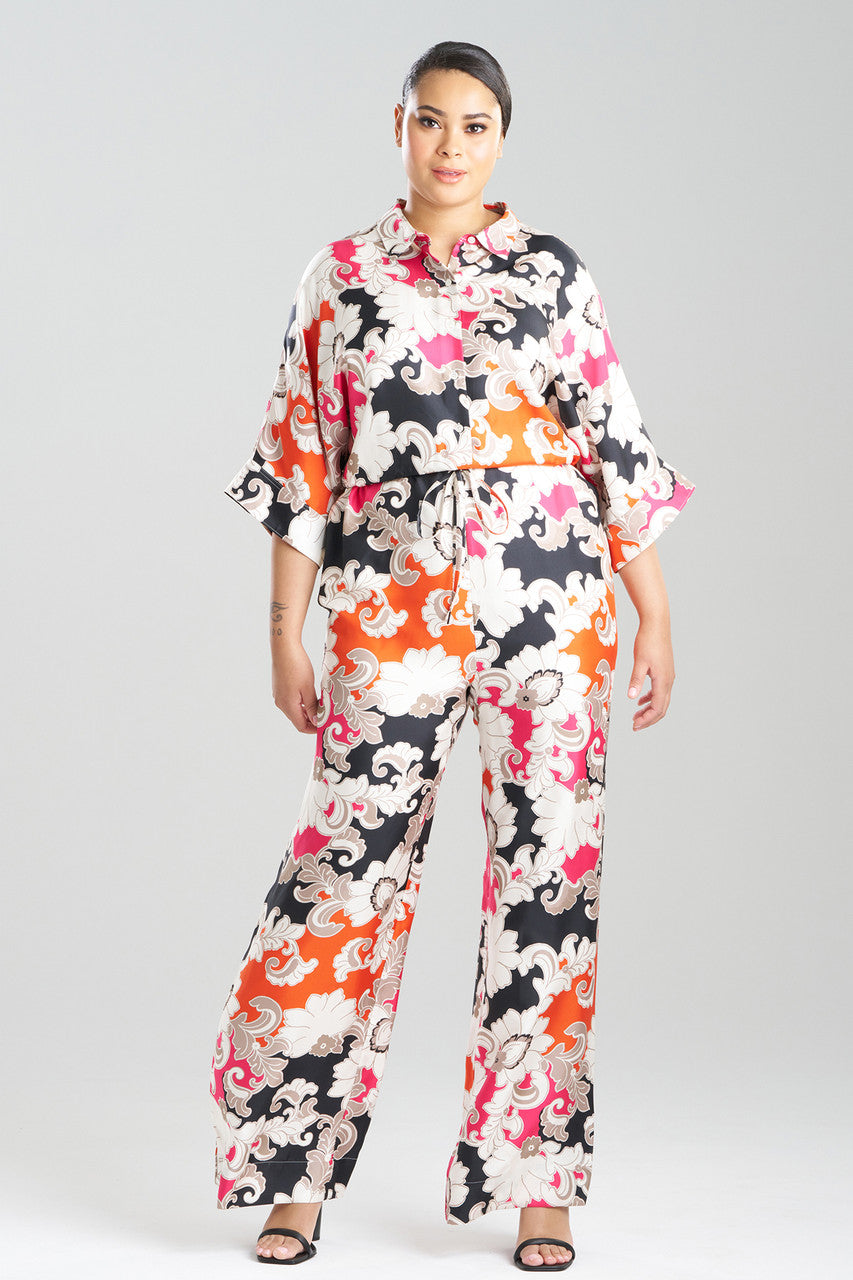 Natori Buy Cressida Printed Silk Twill Jumpsuit in Multi Combo Online