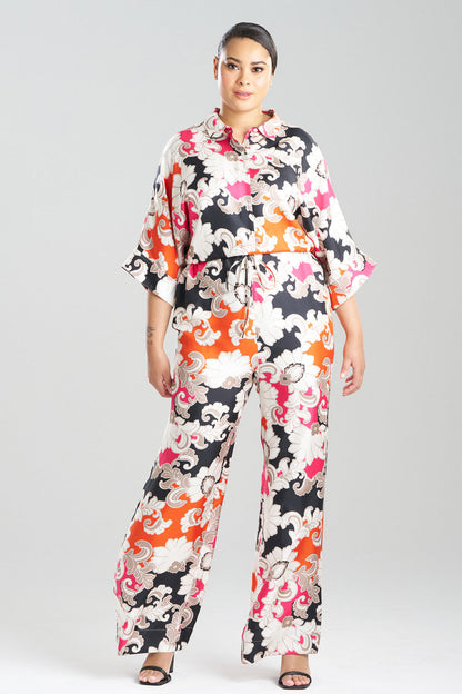 Natori Buy Cressida Printed Silk Twill Jumpsuit in Multi Combo Online