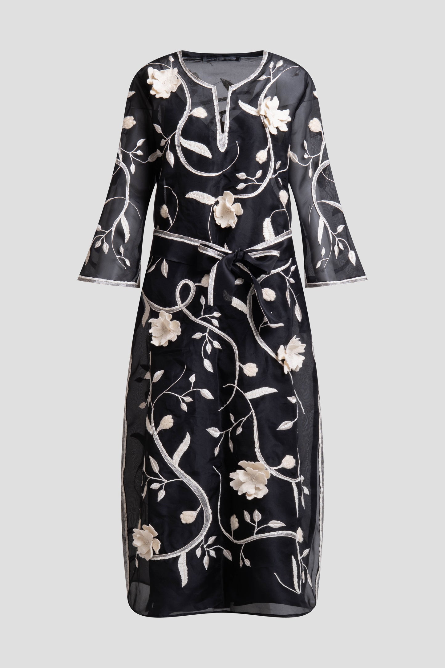 Natori Couture Silk Organza Embellished Caftan
