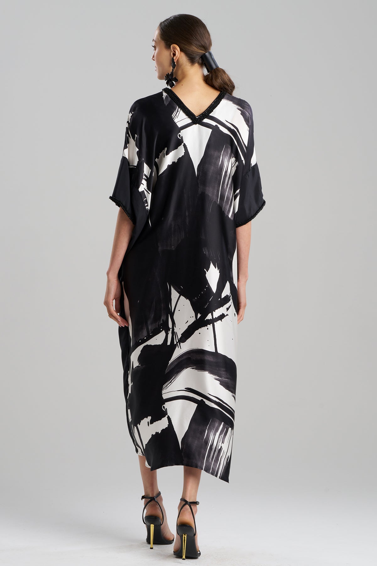 Natori Shodo Beaded Silk Caftan