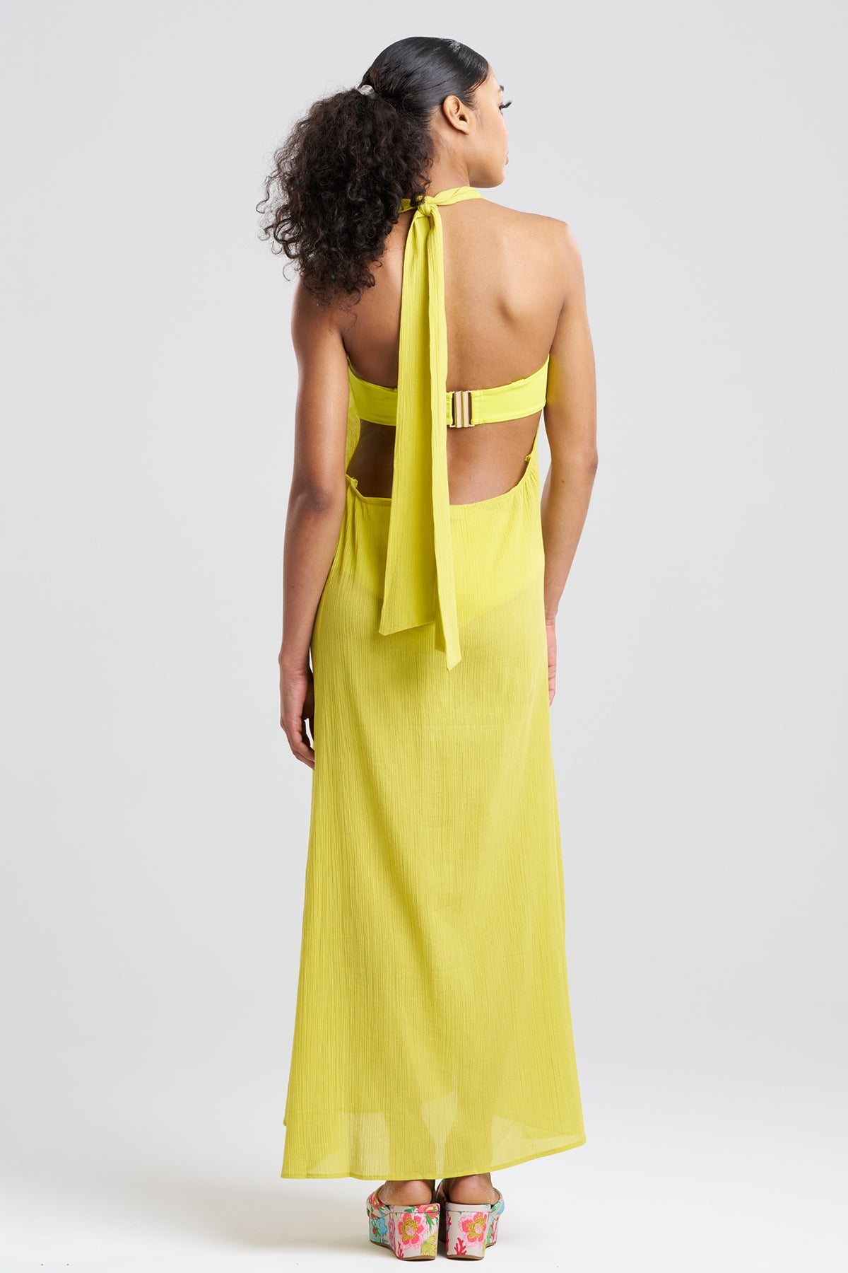 Natori Cotton Gauze Maxi Halter Dress