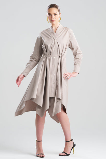 Natori Tech Cotton Taffeta Handkerchief Dress