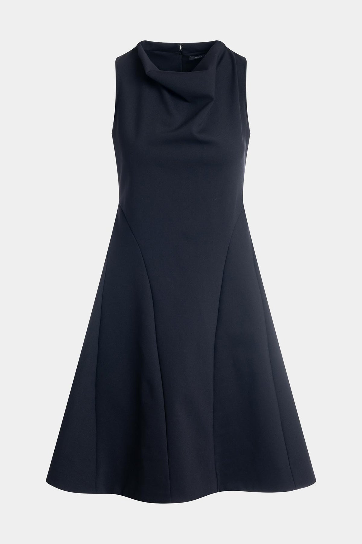 Natori Techno Crepe Fit & Flare Funnel Neck Dress