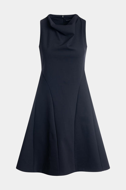 Natori Techno Crepe Fit & Flare Funnel Neck Dress