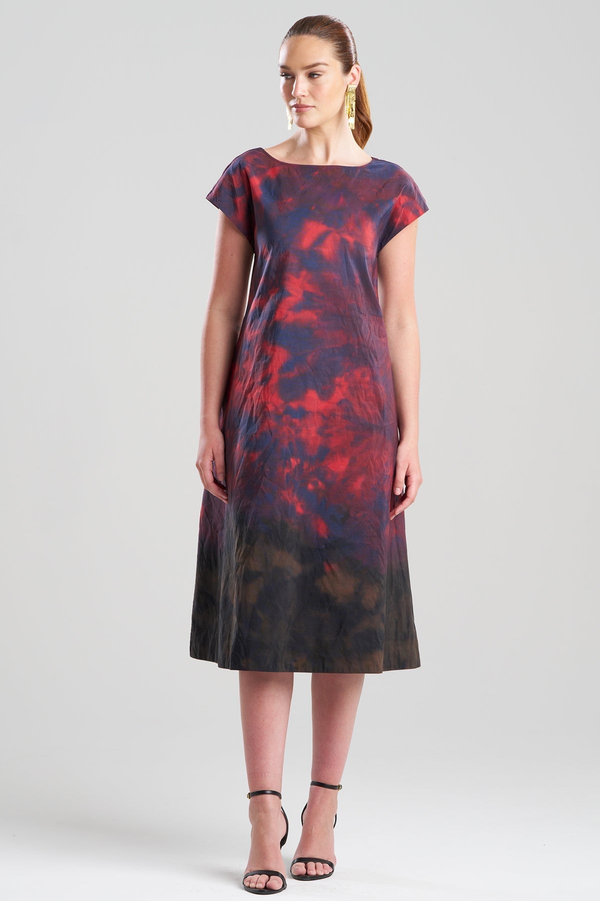 Natori Niji Tie Dye Taffeta Trapeze Dress