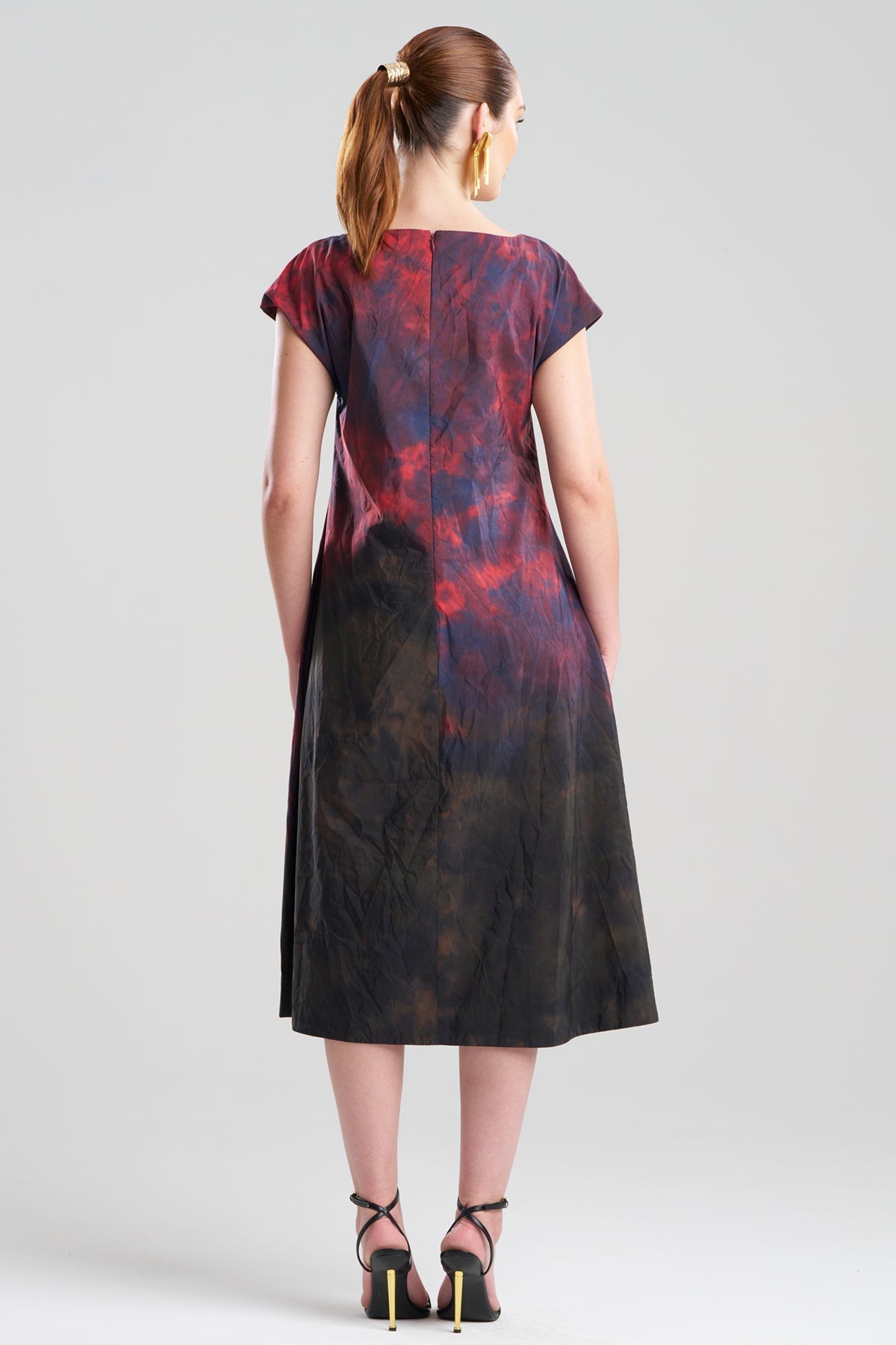 Natori Niji Tie Dye Taffeta Trapeze Dress