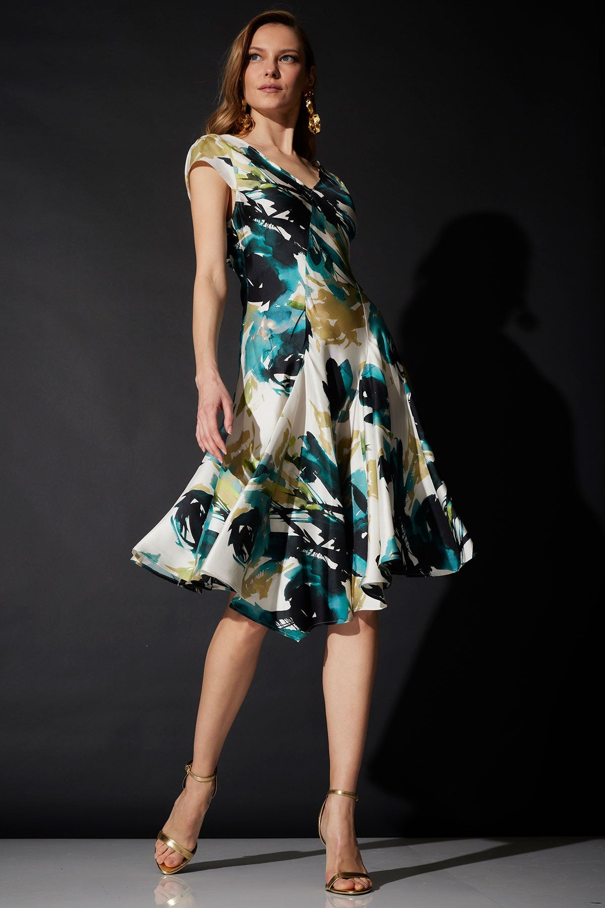Natori Mira Silk Twill Asymmetric Dress