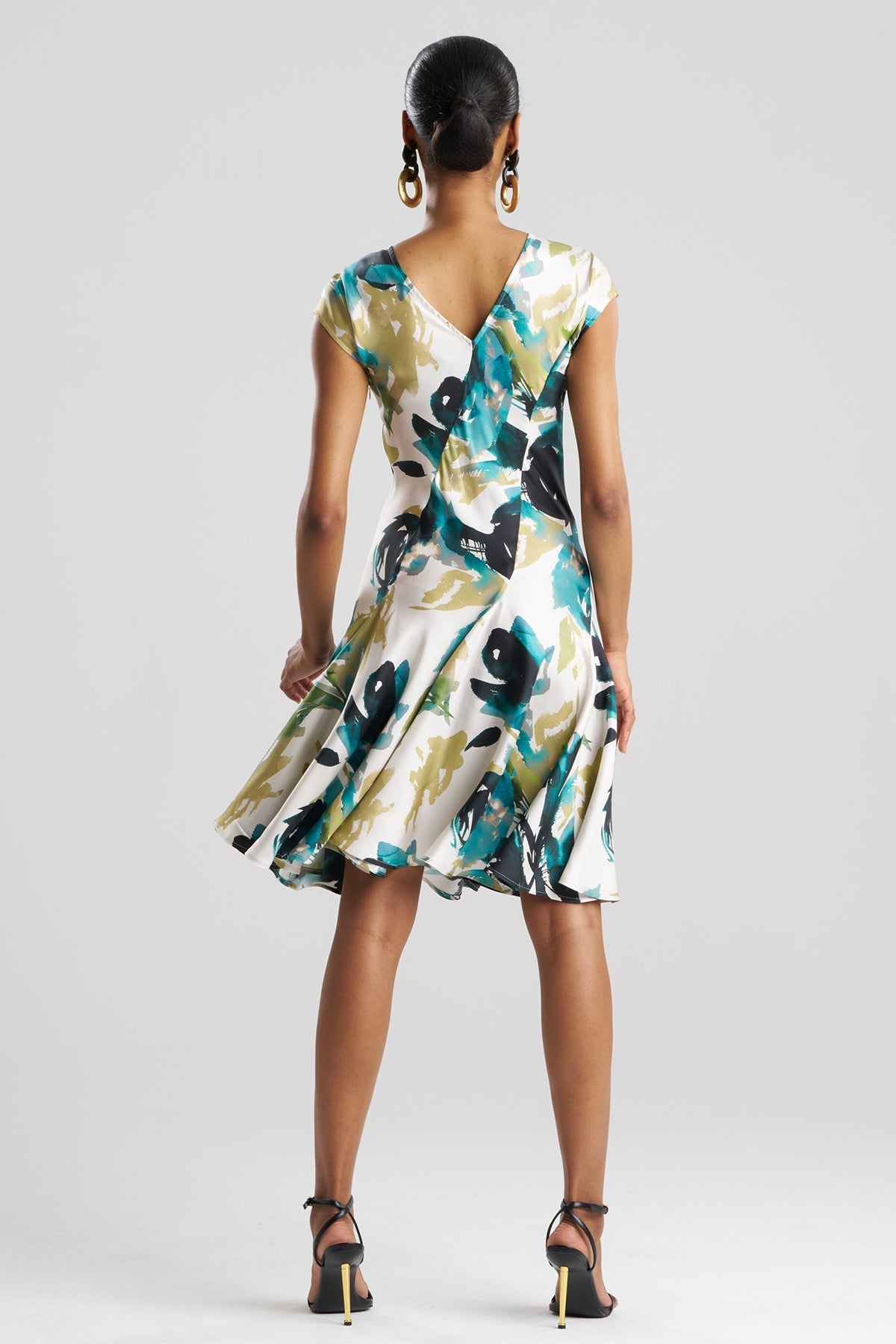Natori Mira Silk Twill Asymmetric Dress
