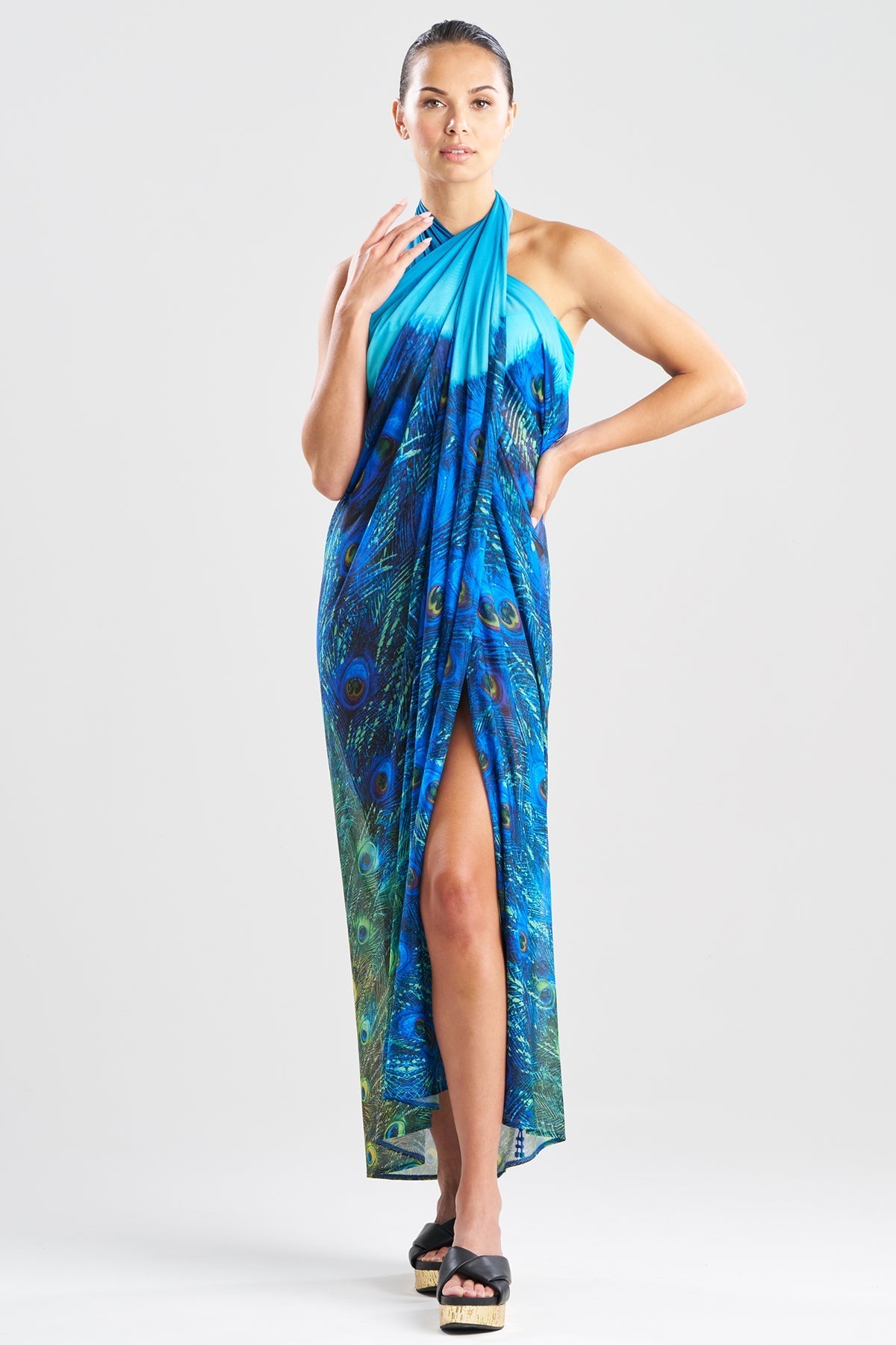 Natori Peacock Mesh Pareo