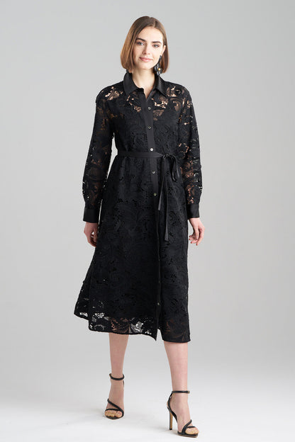 Natori Buy Shinrin Lace Trapeze Shirtdress in Black Online