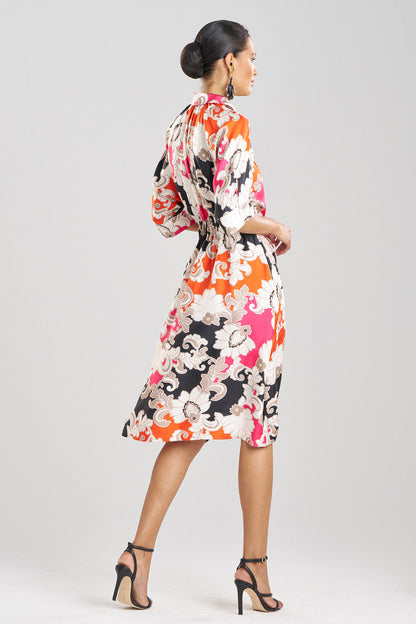 Natori Buy Cressida Printed Silk Twill Belted Shirtdress in Multi Combo Online