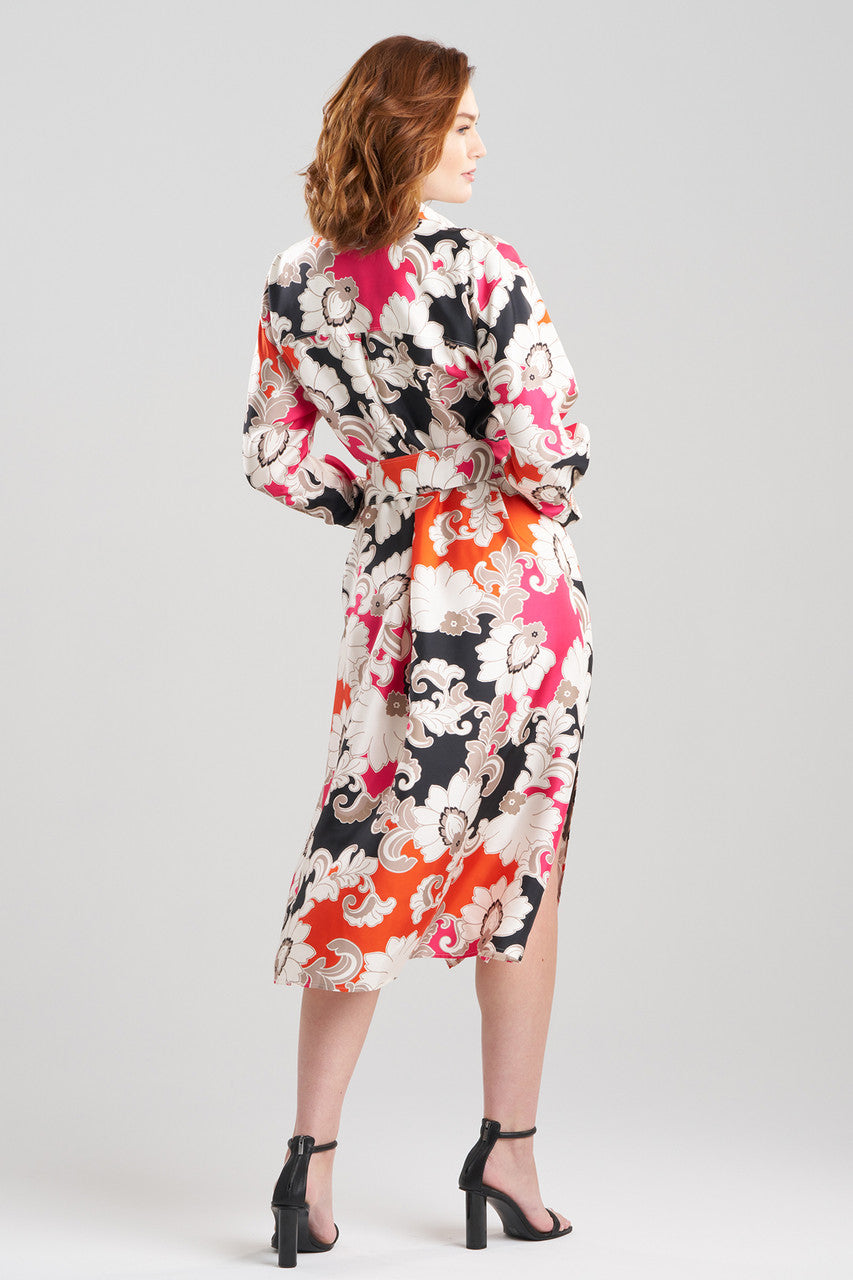 Natori Buy Cressida Printed Silk Twill Oversized Shirtdress in Multi Combo Online