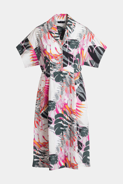 Natori Palms Cotton Poplin Shirtdress