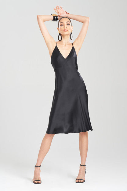 Natori Buy Key Essentials Short Silk Slip in Black Online