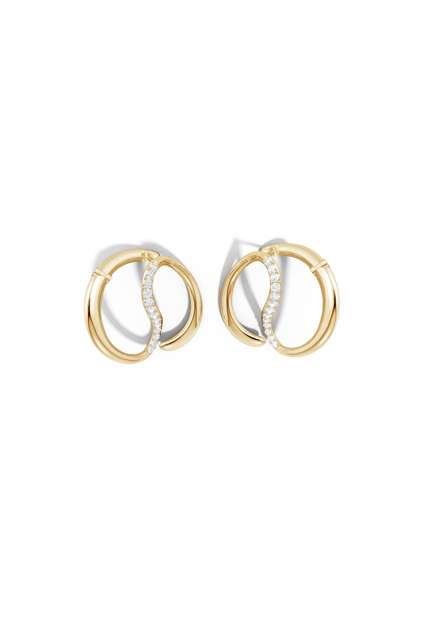 Natori Buy Shangri-La Yin-Yang 14K Gold and Diamond Large Button Stud Earrings in 14K Yellow Gold Online