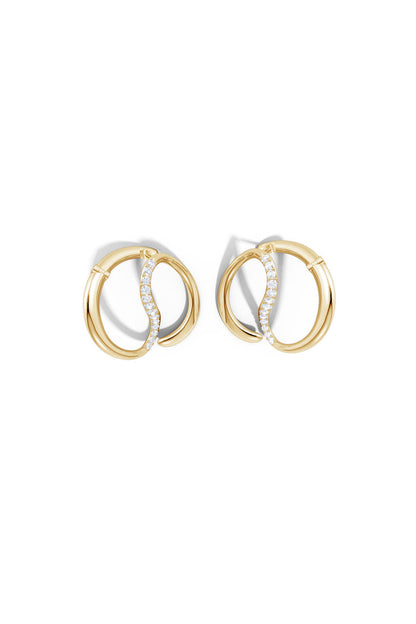 Natori Buy Shangri-La Yin-Yang 14K Gold and Diamond Large Button Stud Earrings in 14K Yellow Gold Online