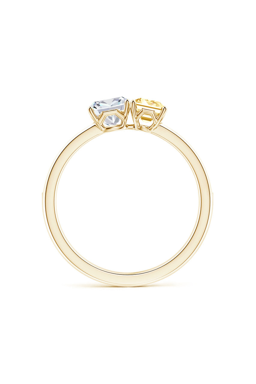 Natori Buy Orient Express Lab-Grown 14K Gold with White & Yellow Diamond Two Stone Ring in 14K Yellow Gold Online