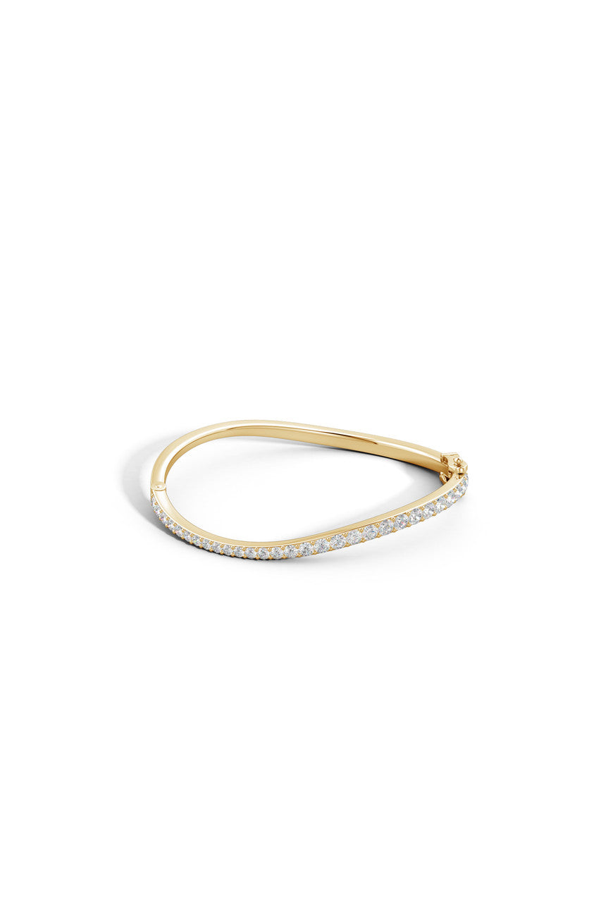 Natori Buy Shangri-La Brushstroke 14K Gold and Diamond Full Bracelet in 14K Yellow Gold Online