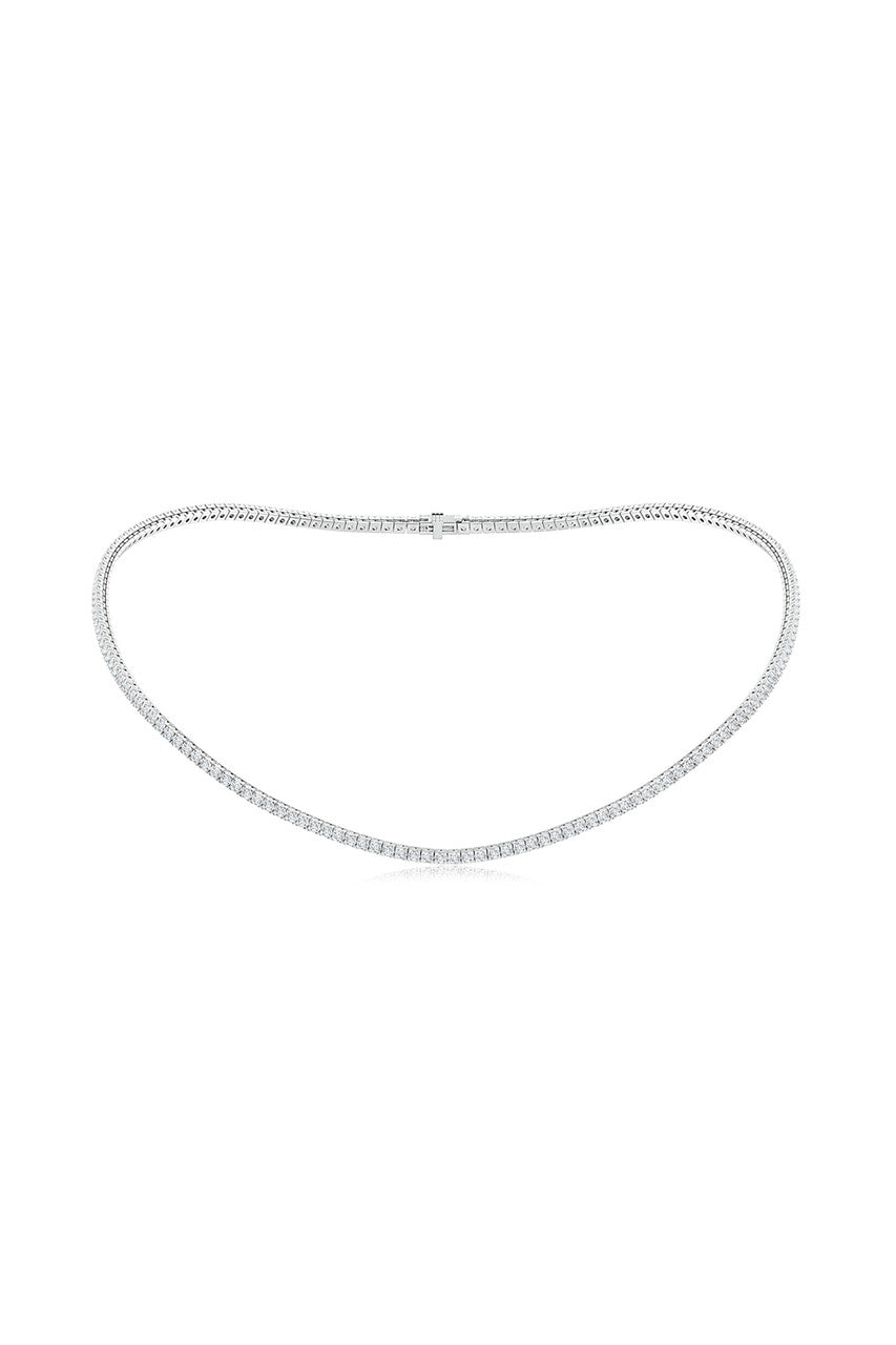 Natori Buy Shangri-La 14K Gold and Diamond Prong Set Tennis Necklace in 14K White Gold Online
