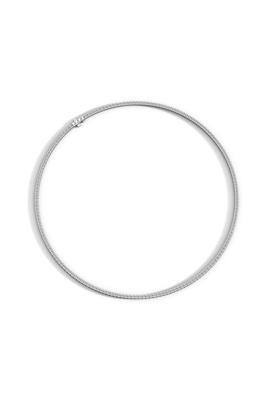 Natori Buy Shangri-La 14K Gold and Diamond Prong Set Tennis Necklace in 14K White Gold Online