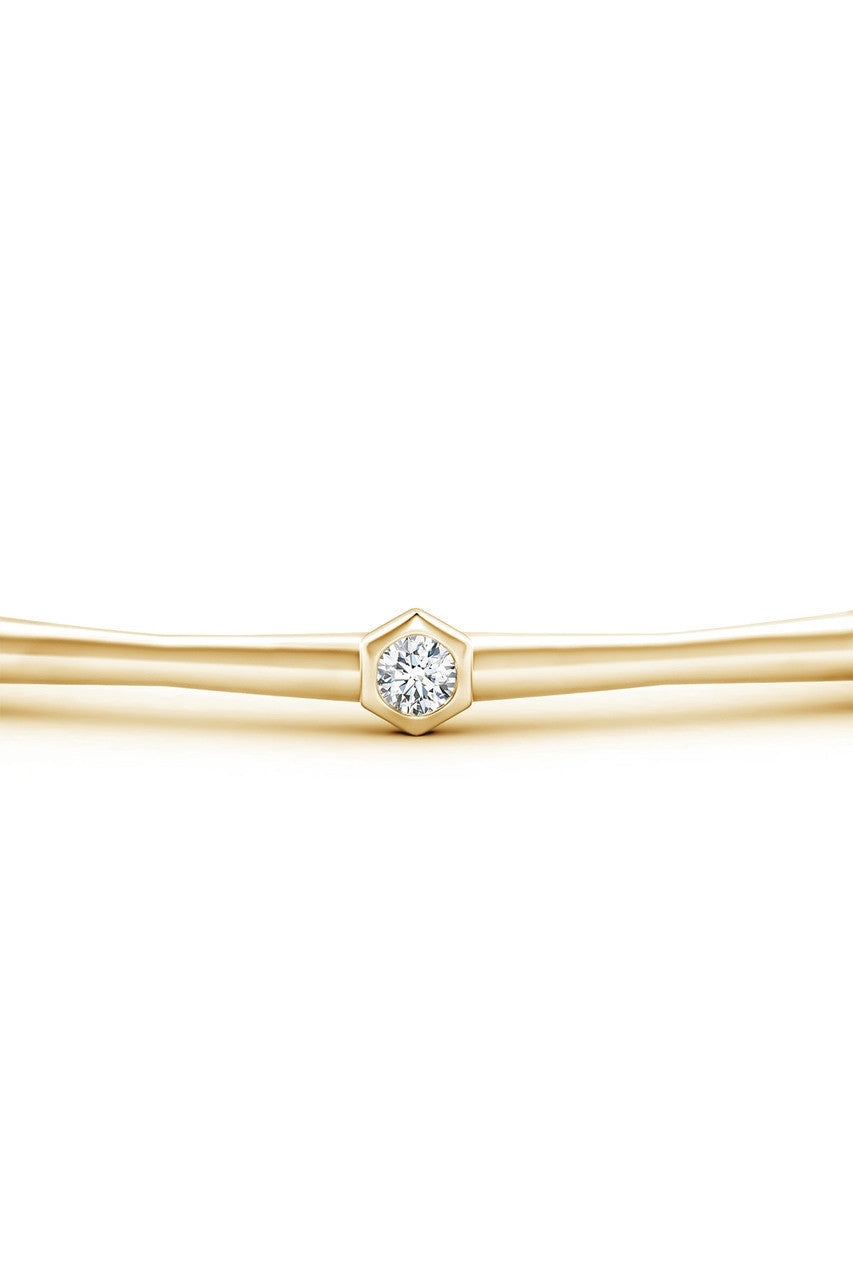 Natori Buy Indochine 14k 3-Diamond Bamboo Hinged Bracelet in 14K Yellow Gold Online