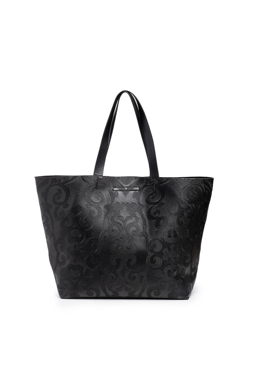 Natori Buy Leticia Embroidery Large Tote Bag in Black Online