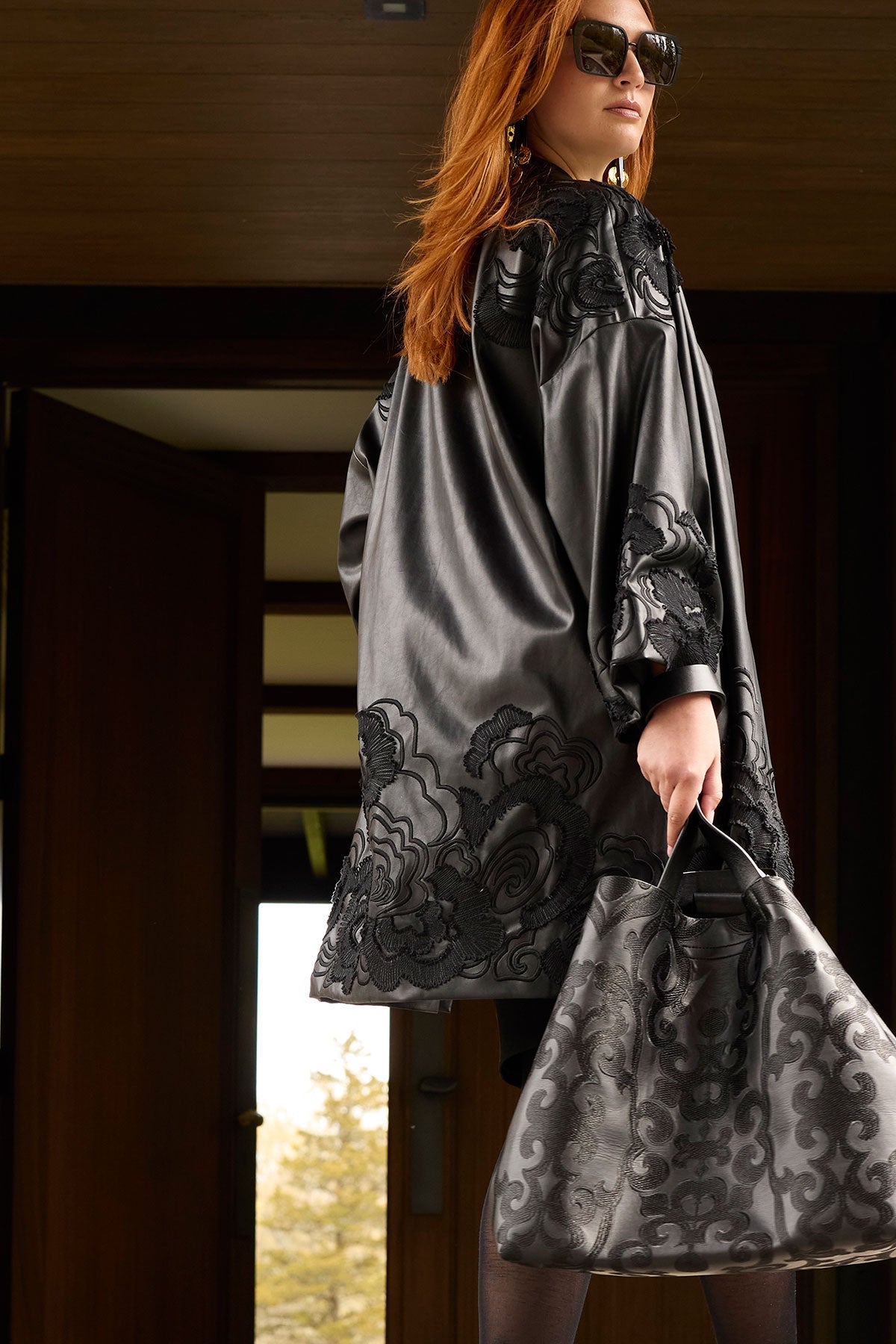 Natori Buy Leticia Embroidery Large Tote Bag in Black Online