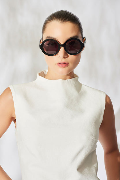 Natori Nami Acetate Round Sunglasses