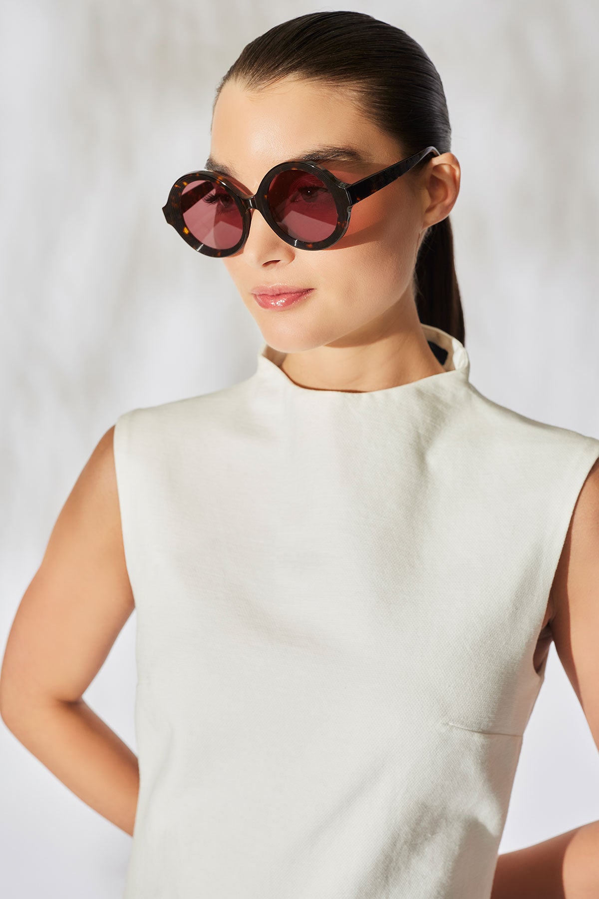 Natori Nami Acetate Round Sunglasses