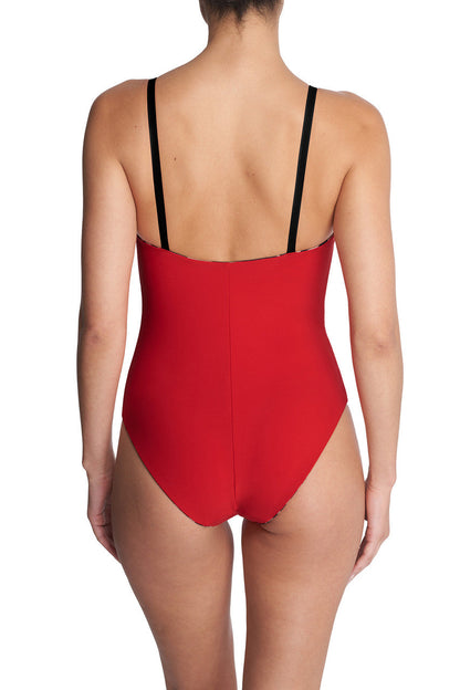 Natori Buy Riviera Reversible One Piece Swimsuit in Camel Zebra/Poinsettia Online